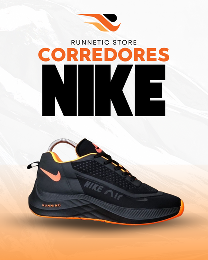 Nike Air Running Negro Naranja