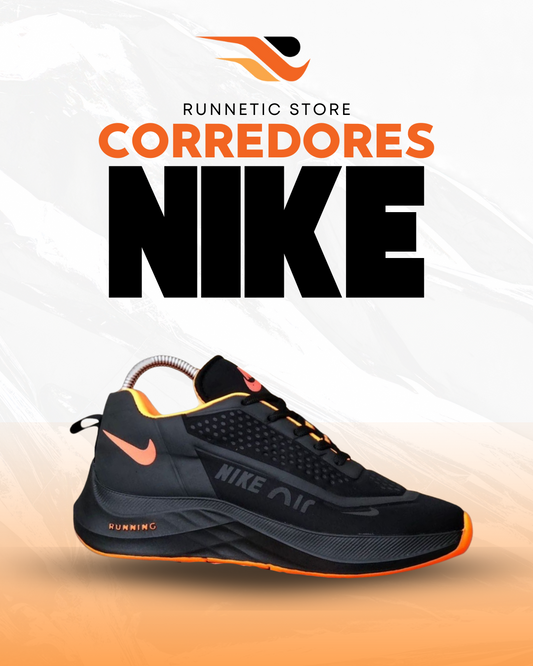 Nike Air Running Negro Naranja
